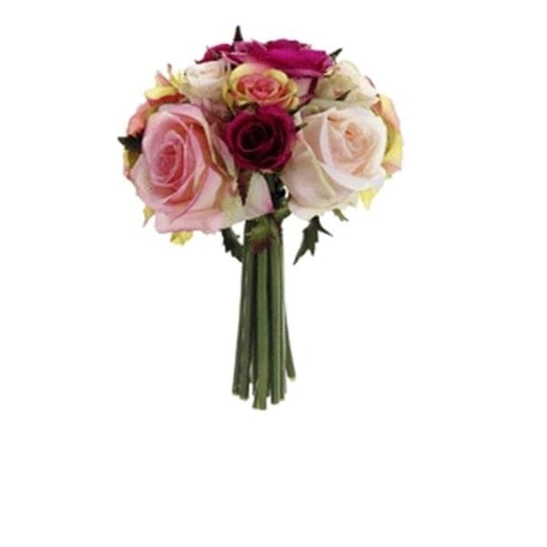 Allstate FBQ749-FU-PK 9 in. Confetti Rose Bouquet Fuchsia-Pink- Pack of 6 FBQ749-FU/PK - main
